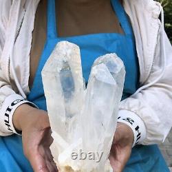 4LB Natural Clear white quartz crystal cluster Mineral specimen healing
