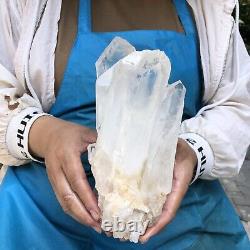 4LB Natural Clear white quartz crystal cluster Mineral specimen healing