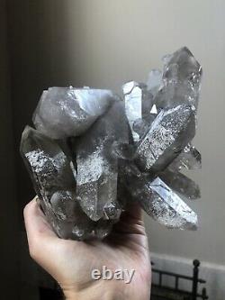 4Lb Smoky Quartz Cluster Phantom Quartz Crystal Double Terminated Brazil