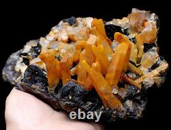 5.13lb Natural Yellow Crystal Cluster &Flower Shape Specularite Mineral Specimen
