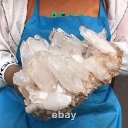 5.17LB Natural Transparent White Quartz Crystal Cluster SpecimenHealing 456