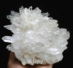 5.19lb Natural Beautiful white Quartz Crystal Cluster POINT Mineral Specimen