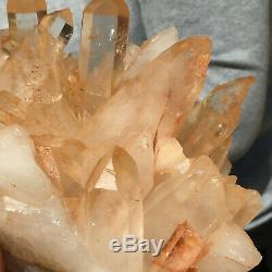 5.1lb Large Natural Clear Pink Quartz Crystal Cluster Rough Healing Specimen