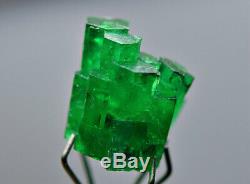 5.20 CT. Full D/T Top Green Natural Emerald Transparent Crystal Bunch@ Swat Pk