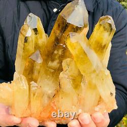 5.33LB Natural citrine Crystal quartz Cluster Mineral Specimen Healing