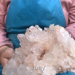 5.34LB Clear Natural Beautiful White QUARTZ Crystal Cluster Specimen