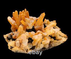 5.35lb Natural Yellow Crystal Cluster&Flower Shape Specularite Mineral Specimen
