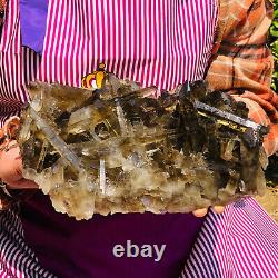 5.39LB Natural Tawny Crystal Quartz Crystal Cluster Mineral Specimen Healing 985