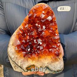 5.3LB Natural citrine geode quartz cluster crystal Cathedrals specimen Healing