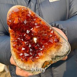5.3LB Natural citrine geode quartz cluster crystal Cathedrals specimen Healing