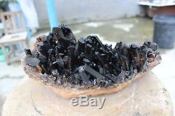 5.3kg natural beautiful black quartz crystal cluster tibetan specimen