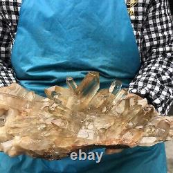 5.43LB Natural White Clear Quartz Crystal Cluster Rough Healing