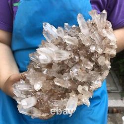5.45LB Large Natural White Quartz Crystal Cluster Rough Specimen Healing Stone