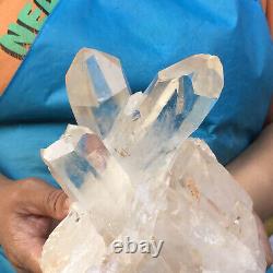 5.52LB Natural White Clear Quartz Crystal Cluster Rough Healing Specimen