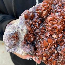 5.5LB Natural Red Cap Amethyst Cluster Mineral Specimen Quartz Crystal Healing