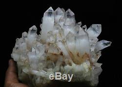 5.65lb AAA Clear Natural White Phantom pyramid QUARTZ Crystal Cluster Specimen