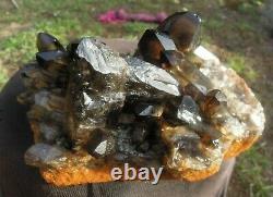 5.7 LB Natural Smoky Black Quartz Crystal Cluster Mineral Specimen