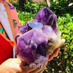 5.74LB Natural Amethyst Cluster Purple Quartz Crystal Rare Mineral Specimen 818