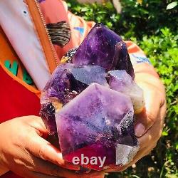 5.74LB Natural Amethyst Cluster Purple Quartz Crystal Rare Mineral Specimen 818