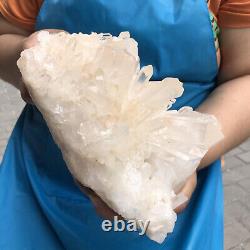 5.76LB Clear Natural Beautiful White QUARTZ Crystal Cluster Specimen CH1002