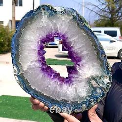 5.85LB Natural Amethyst geode quartz cluster crystal specimen Healing