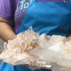 5.85LB Natural White Clear Quartz Crystal Cluster Rough Healing Specimen