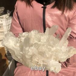 5.91LB Natural White Clear Quartz Crystal Cluster Rough Healing Specimen