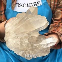 5.94LB Large Natural White Quartz Crystal Cluster Rough Specimen Healing Stone