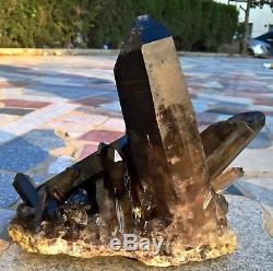 5130g Natural Clear Smoky Citrine Quartz Point Crystal Cluster Healing Mineral