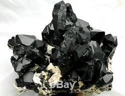 5151g Rare Beautiful Black QUARTZ Crystal Cluster Tibetan Specimen