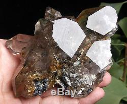 525g Rare NATURAL Clear Golden RUTILATED QUARTZ Crystal Cluster Specimen