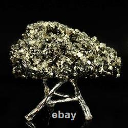 533g Natural Raw Pyrite Crystal Quartz Cluster Mineral Specimen Decoration Gift