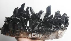 5380g Clear Natural Beautiful Black QUARTZ Crystal Cluster Specimen