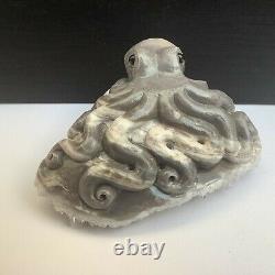 538g Natural quartz crystal cluster mineral specimen, hand-carved The octopus