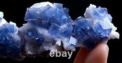 53g Natural Blue Cube Fluorite CRYSTAL CLUSTER Mineral Specimen/YaoGangXian