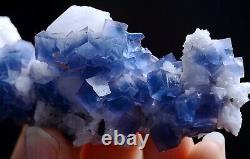 53g Natural Blue Cube Fluorite CRYSTAL CLUSTER Mineral Specimen/YaoGangXian