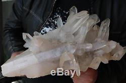 5580g Clear Natural White QUARTZ Crystal Cluster Point Specimen a7