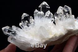 570g Clear Natural Beautiful White skeletal QUARTZ Crystal Cluster Specimen