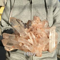 5720g Large Natural Clear Pink Quartz Crystal Cluster Rough Healing Specimen