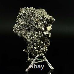 579g Natural Raw Pyrite Crystal Quartz Cluster Mineral Specimen Decoration Gift