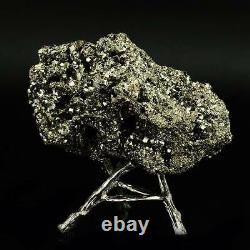 579g Natural Raw Pyrite Crystal Quartz Cluster Mineral Specimen Decoration Gift