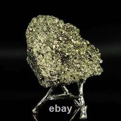 592g Natural Raw Pyrite Crystal Quartz Cluster Mineral Specimen Decoration Gift