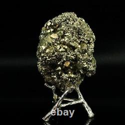 596g Natural Raw Pyrite Crystal Quartz Cluster Mineral Specimen Decoration Gift