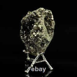 599g Natural Raw Pyrite Crystal Quartz Cluster Mineral Specimen Decoration Gift
