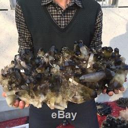 59lb 9.8 Natural Large Black Quartz Crystal Cluster Tibetan Specimen BK11