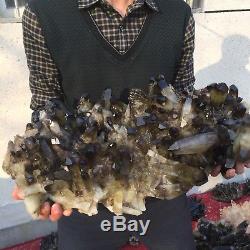 59lb 9.8 Natural Large Black Quartz Crystal Cluster Tibetan Specimen BK11