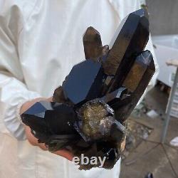 5lb Large Natural Smoky Black Quartz Crystal Cluster raw Mineral Specimen