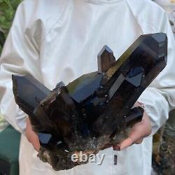 5lb Large Natural Smoky Black Quartz Crystal Cluster raw Mineral Specimen