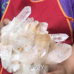6.09LB Natural White Clear Quartz Crystal Cluster Rough Healing Specimen