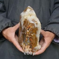 6.1LB 8.3 Natural Agate Carnelian Quartz Crystal Cluster Points Geode Healing